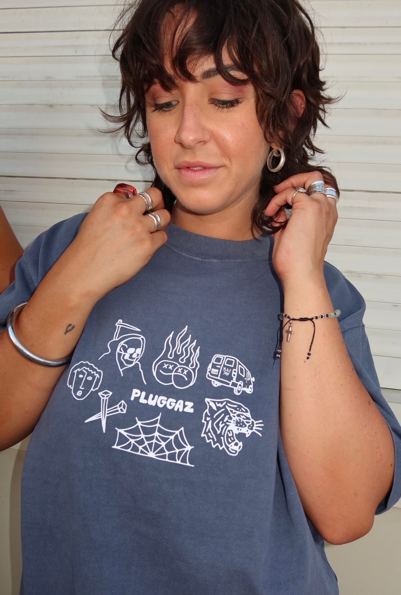 PLUGGAZ FLASH TEE, INDIGO