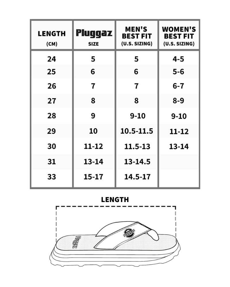 Pluggaz size guide