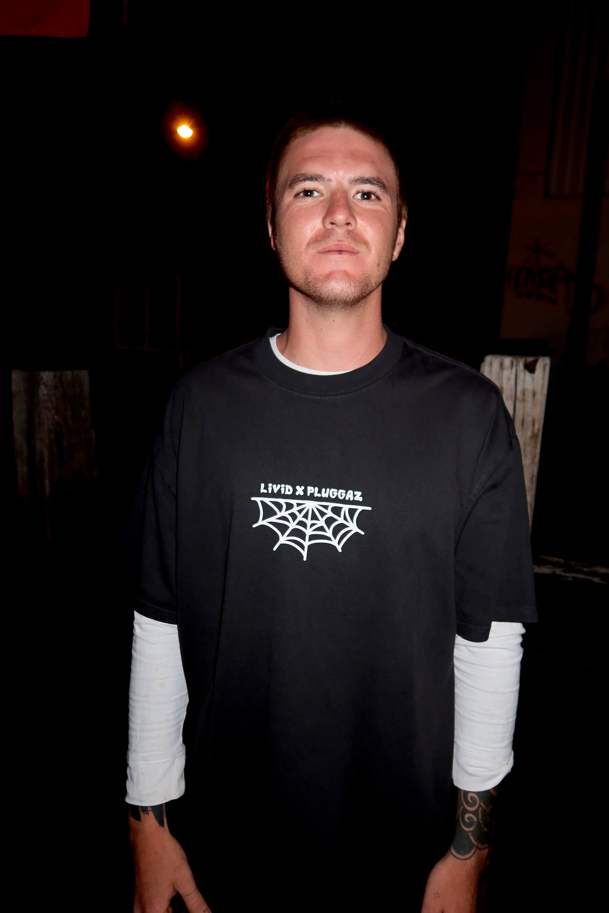 PLUGGAZ X LIVID TEE, FADED BLACK