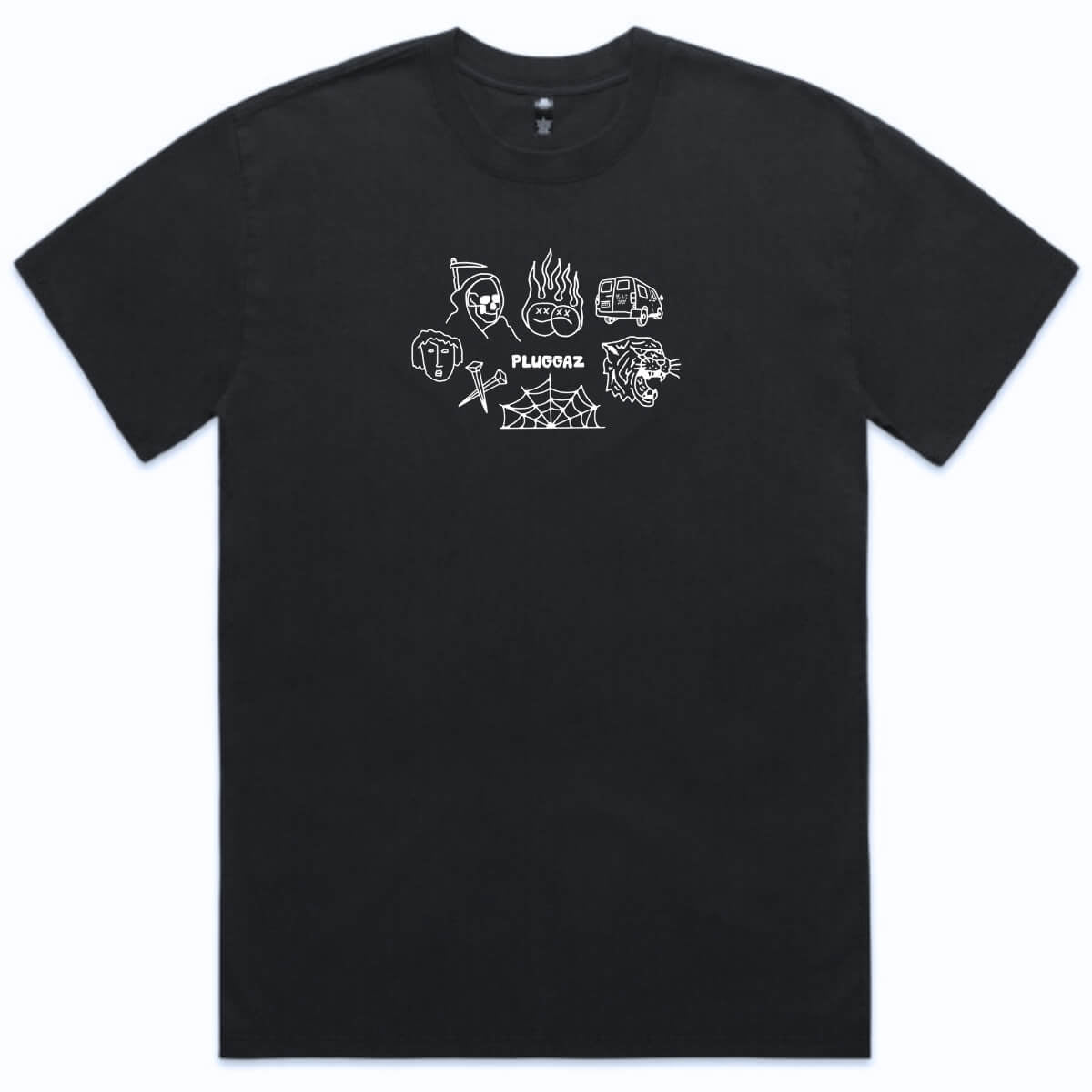 PLUGGAZ FLASH TEE, BLACK