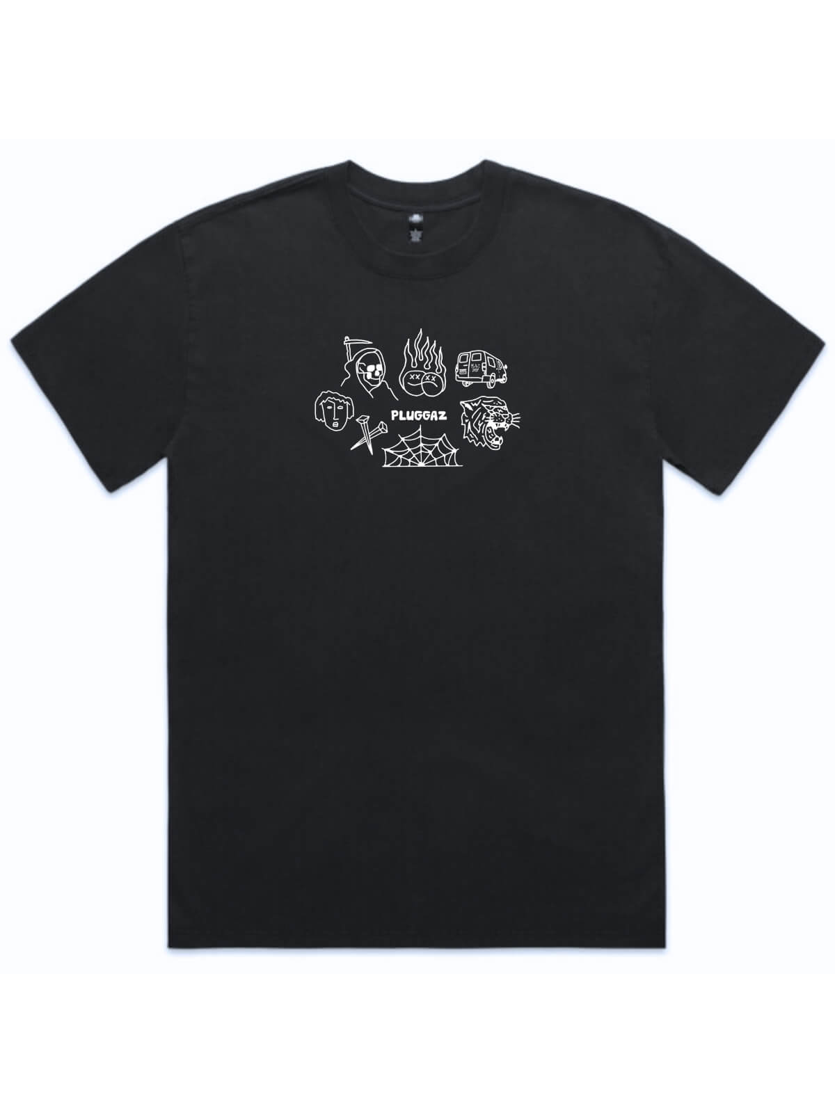 PLUGGAZ FLASH TEE, BLACK